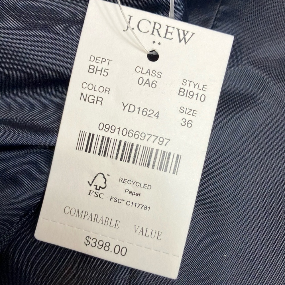 J Crew Thompson University Blazer Wool Blue Green Plaid Men's 36 NWT - Picture 11 of 15